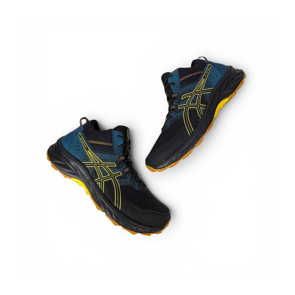 Asics Gel Venture 9 MT Trail Running Shoes Mens 11.5 Black Yellow 1011B487 001